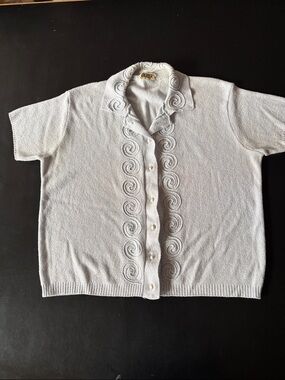 Blue short sleeve sweater